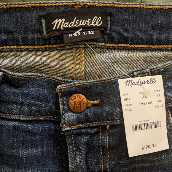 Madewell Men's Skinny Jeans in Wellmoor Wash 33w 32l New with Tags - Picture 3 of 4